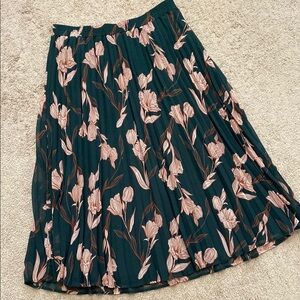 A New Day Pink Pleated Midi A-Line Skirt Casual